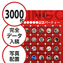 【3000枚セット】データ入稿で作る「写真・画像でビンゴカード」はがきサイズ 切抜穴有