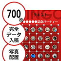 【700枚セット】データ入稿で作る「写真・画像でビンゴカード」はがきサイズ 切抜穴有