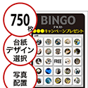 【750枚セット】展示会・イベント用「写真・画像でビンゴカード」はがきサイズ 5×5枠 切抜穴有